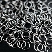 Колечко двойной крутки 8, 304 Stainless Steel, цвет стальной, мм (уп ок.35 шт)