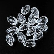 Бусина капля граненая, акрил, цвет прозрачный, 17x11 мм