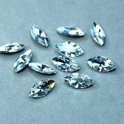 Кабошон стекло Кристалл, Navette, цвет Crystal, 18х9 мм