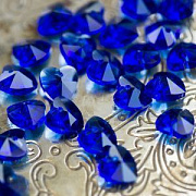 Подвеска стеклянная "Сердце", граненая, цвет синий, 10х10х5 мм