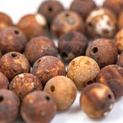 Бусина агат древесный, цвет песочно-коричневый, колорир., 10 мм