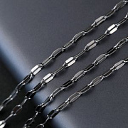 Цепочка "Слот", цвет черный, звено 5.2x2.2x0.2 мм