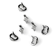 Замок для украшений "Ромбо", покрытие платина/циркон, 10x5.5x8 мм