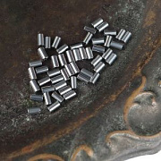 Бусина, стекло, "Трубочка", цвет платина, 4.5-5x2.5 мм (уп 75 шт+/-7 шт)