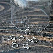 Тоггл "Колечко", цвет серебро, 11х15 мм - 20х2.5х2 мм