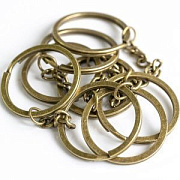 Кольцо для брелоков, сталь, цвет античная бронза, 34.5х2 мм