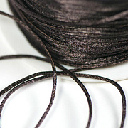 Шнур атласный для кумихимо, цвет темно-коричневый, 1 мм (уп 4 м)