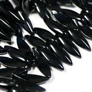 Бусина, стекло "Дагер", цвет черный, 19х5 мм