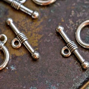 Тоггл "Колечко", цвет античное серебро, 15х11 мм