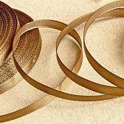 Лента, атлас, цвет светло-коричневый, ширина 6 мм