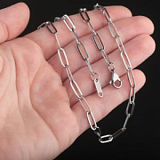 Основа для ожерелья с замком "Скрепка", 304 Stainless Steel, цвет стальной, 49.5 см