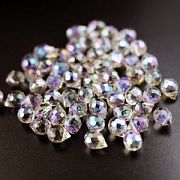 Бусина "Капля", граненая, стекло, цвет сиреневый АВ, 10-11x8 мм