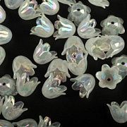 Бусина, акрил "Колокольчик", цвет белый перламутровый, 11.5x10.5x8.5 мм