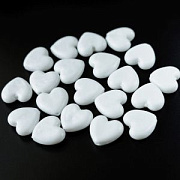 Бусина, Лэмпворк "Сердце", стекло, цвет белый, 19.5x20.5x6.5 мм