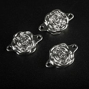 Застежка магнитная "Роза", покрытие платина, 18x11.5x6 мм