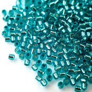 Бисер "Радуга", рубка, цвет бирюзово-голубой/серебрение (уп 20 г)