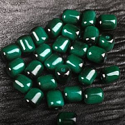 Бусина, стекло "Боб", имитация тигрового глаза, цвет изумрудный, 9.5x8 мм