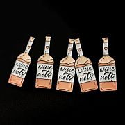 Значок металл "Wine Not", эмаль, цвет св.лососевый, 30x10x2 мм