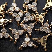 Коннектор "Триада", позолота/циркон, 8.5x9x3 мм