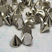 Бусина, акрил "Шипы", цвет платина, 10х10 мм