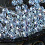 Бусина, стекло 10, цвет прозрачный АВ, 10 мм