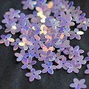 Пайетки-цветочки, цвет фиолетовый/радужный, 10 мм