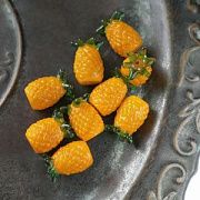 Бусина, Лэмпворк "Ананас", стекло, цвет желтый, 21.5-22.5x14-14.5 мм