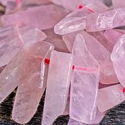 Бусина кварц, багет, цвет розовый, размерный микс (уп. 20 г)