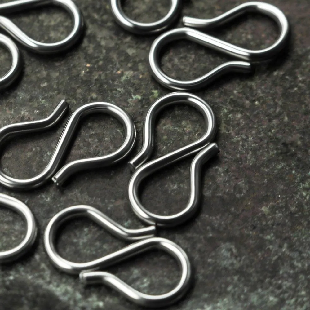 замок для украшений "s", цвет платина, 12x6x1 мм