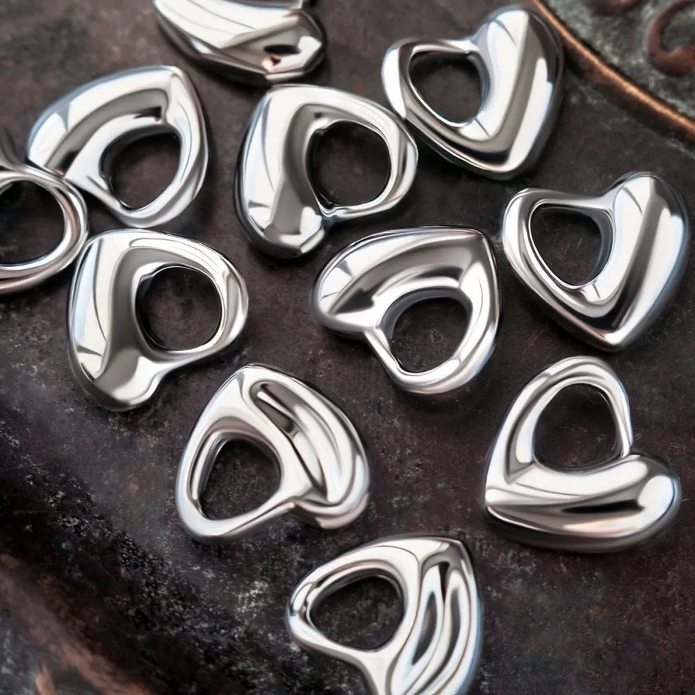 подвеска металл "харт", цвет платина, 16x17x5 мм