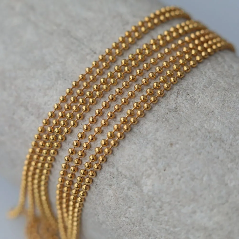 цепочка "шарик", цвет золото, шарик 1.5 мм