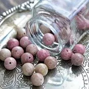 Бусина родонит 10, цвет лососевый, колорир.,10 мм (стренд 10 шт.)