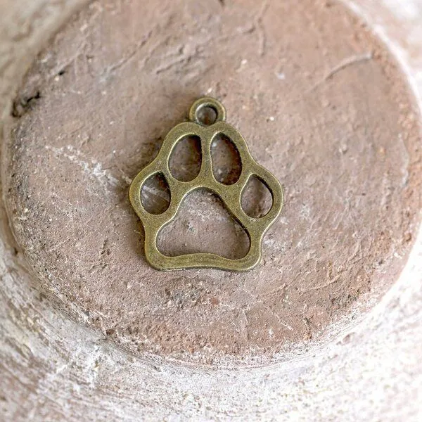 подвеска металлическая "лапа", цвет античная бронза, 19x17x1.5 мм