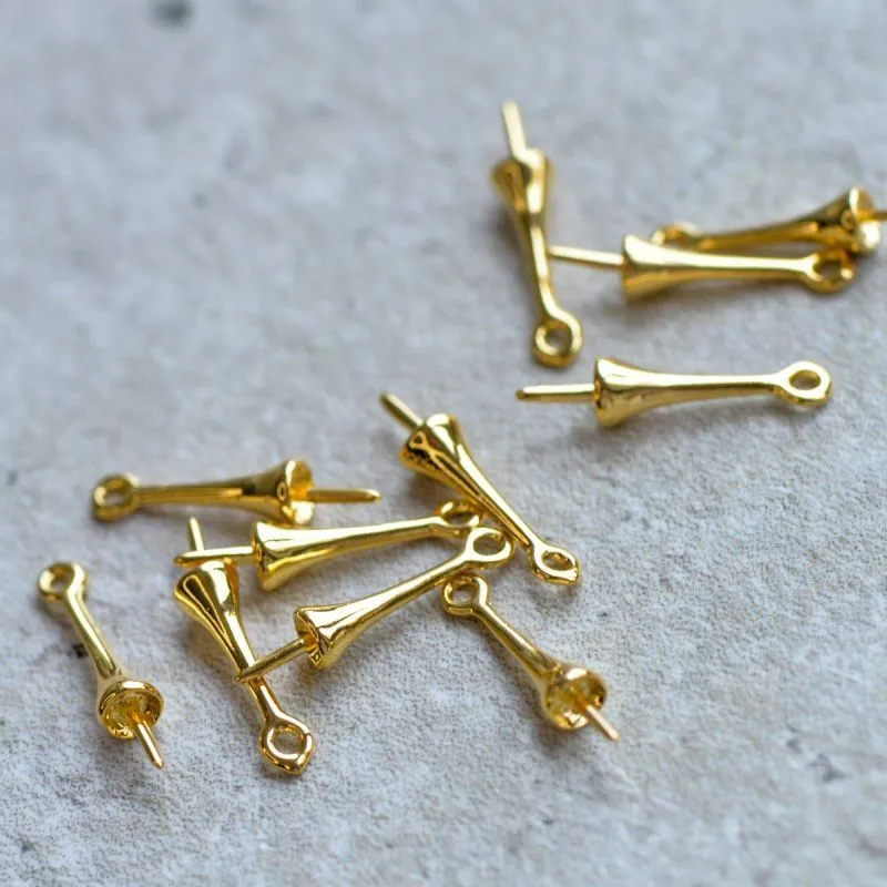 бейл "тромбон", позолота, 16x4 мм