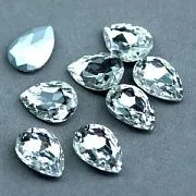 Кабошон стекло Кристалл, каплевидный, цвет Crystal, 18х13 мм