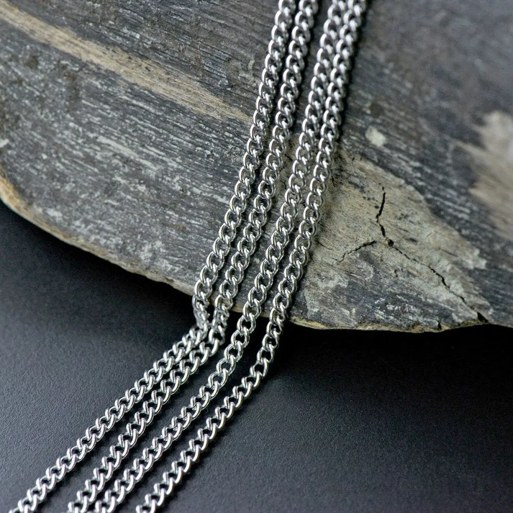 цепочка "кросс 304", цвет стальной, звено 3x2x0.6 мм