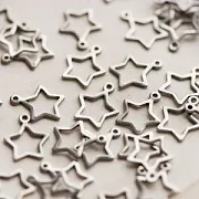Подвеска стальная, звездочка, цвет стальной, 12x7x0.8 мм