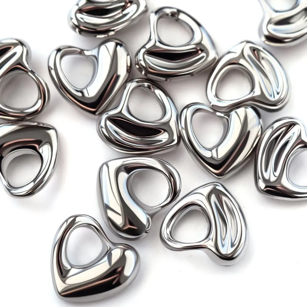 подвеска металл "харт", цвет платина, 16x17x5 мм