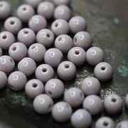 Бусина, стекло 6, цвет розово-коричневый, 6 мм
