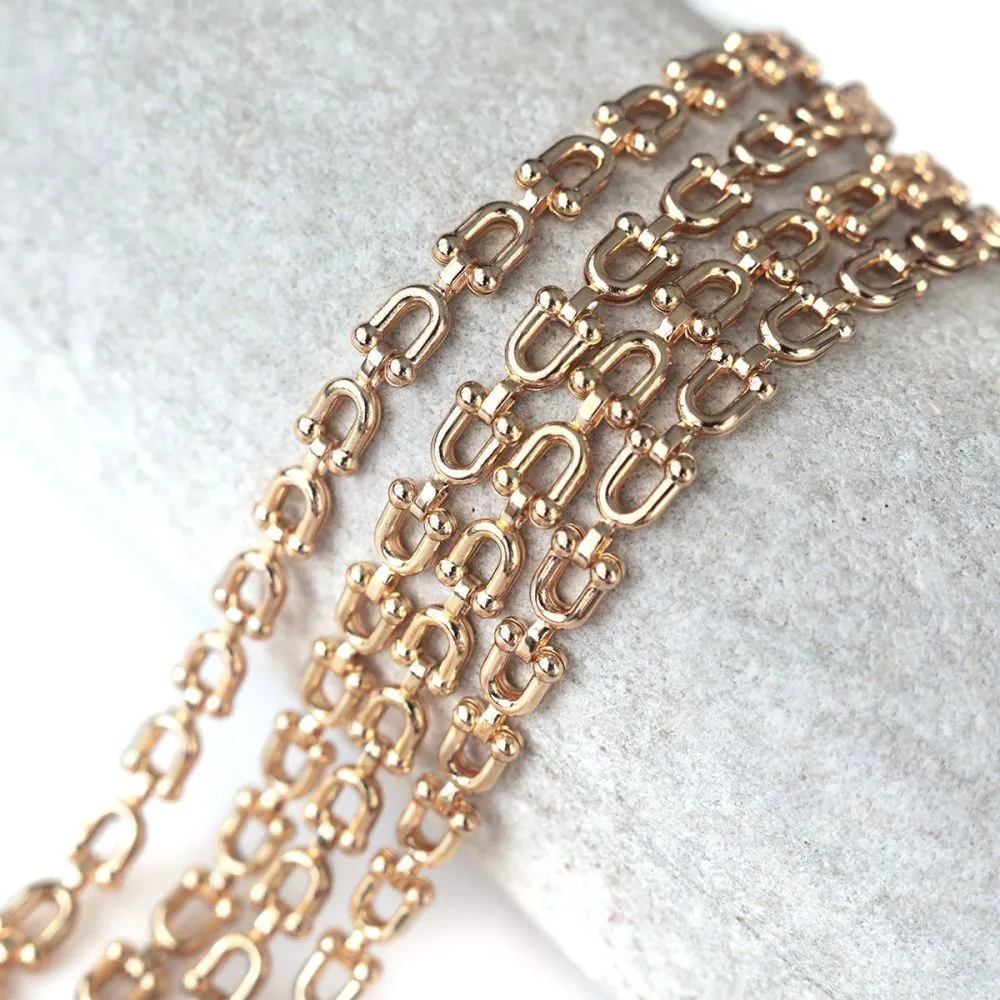 цепочка "стремя", цвет золото, звено 9.5x5x2 мм