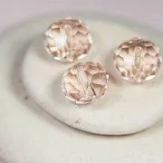Бусина, стекло абакус 12, граненая, цвет розовый, 12х8 мм