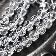 Бусина, стекло 10, граненая, цвет прозрачный, 10 мм