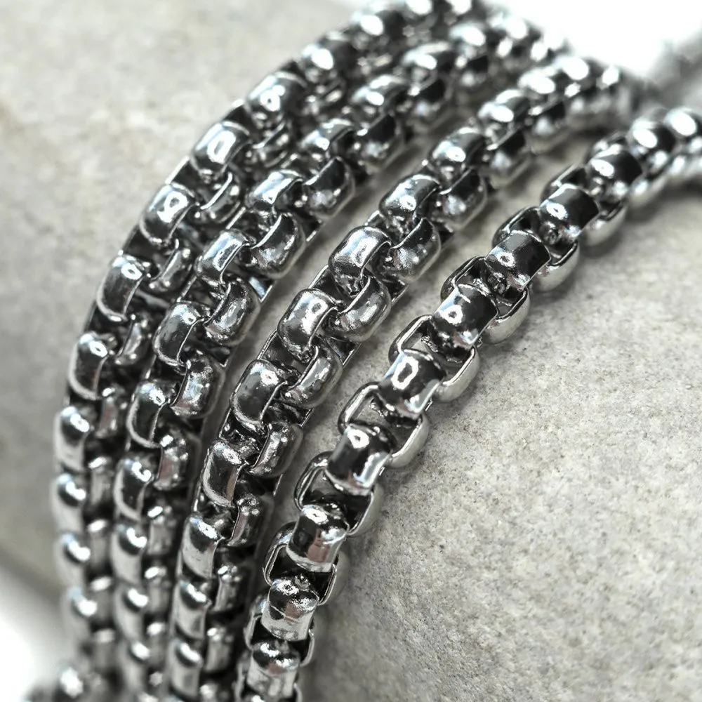 цепочка "баскет 304", цвет стальной, звено 6x5x3.5 мм