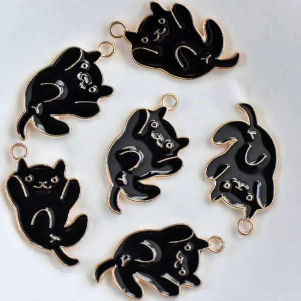 подвеска металлическая "милаш", эмаль, цвет черный, 28x18x1.5 мм