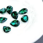 Кабошон стекло Кристалл, каплевидный, цвет Blue Zircon, 18х13 мм