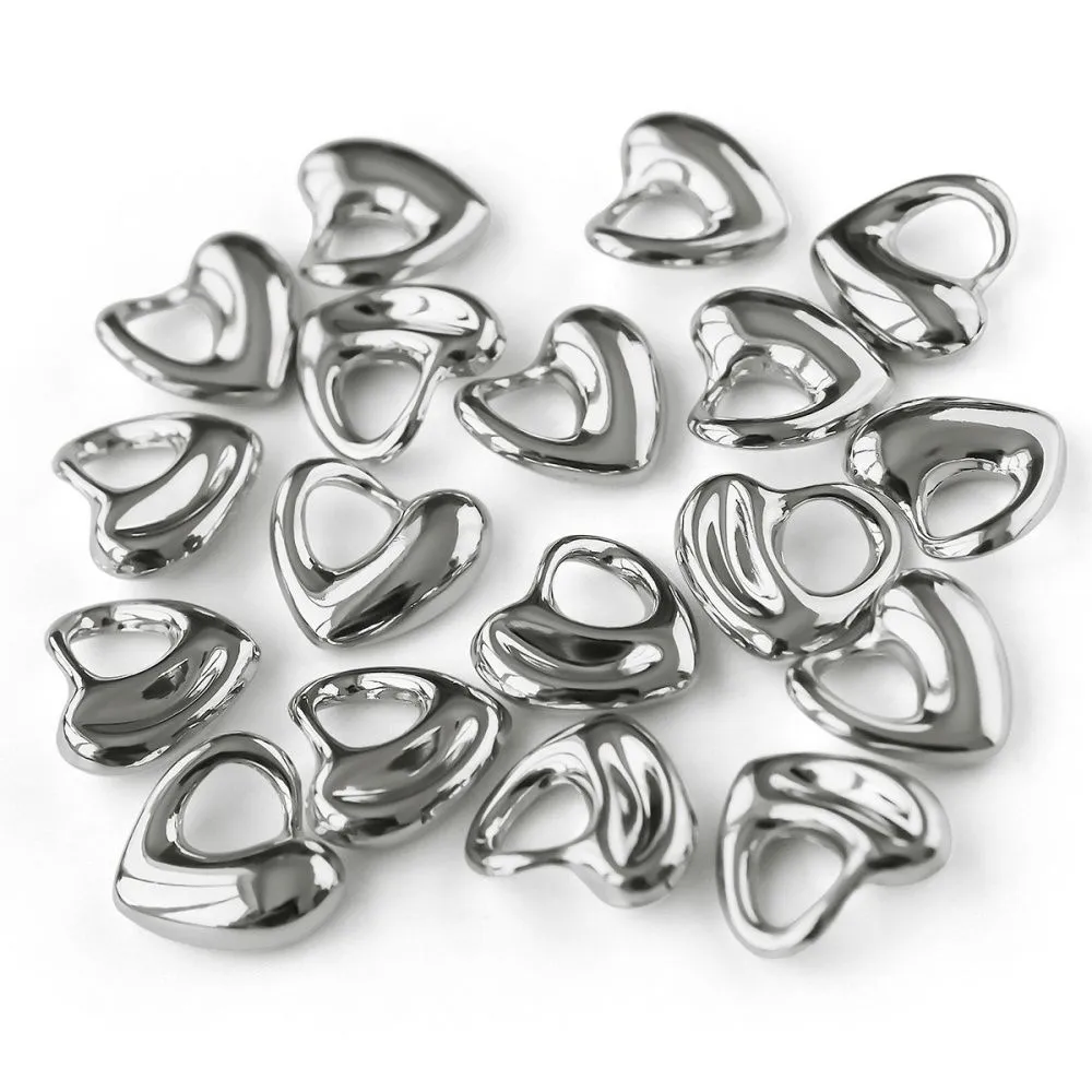 подвеска металл "харт", цвет платина, 16x17x5 мм