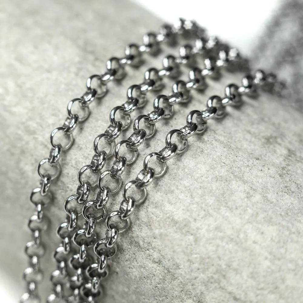 цепочка "раунд 304", цвет стальной, звено 4x1 мм