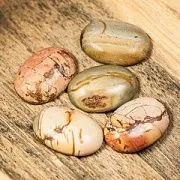 Кабошон яшма пейзажная овальный, цвет песочный, 25х18х7 мм