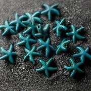 Бусина говлит синтетический "Морская звезда", цвет голубой, 15х5.5 мм