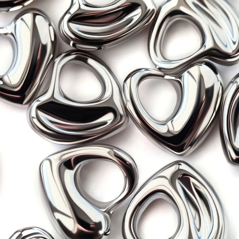 подвеска металл "харт", цвет платина, 16x17x5 мм